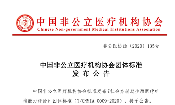 中国非公立医疗机构协会团体标准发布公告  