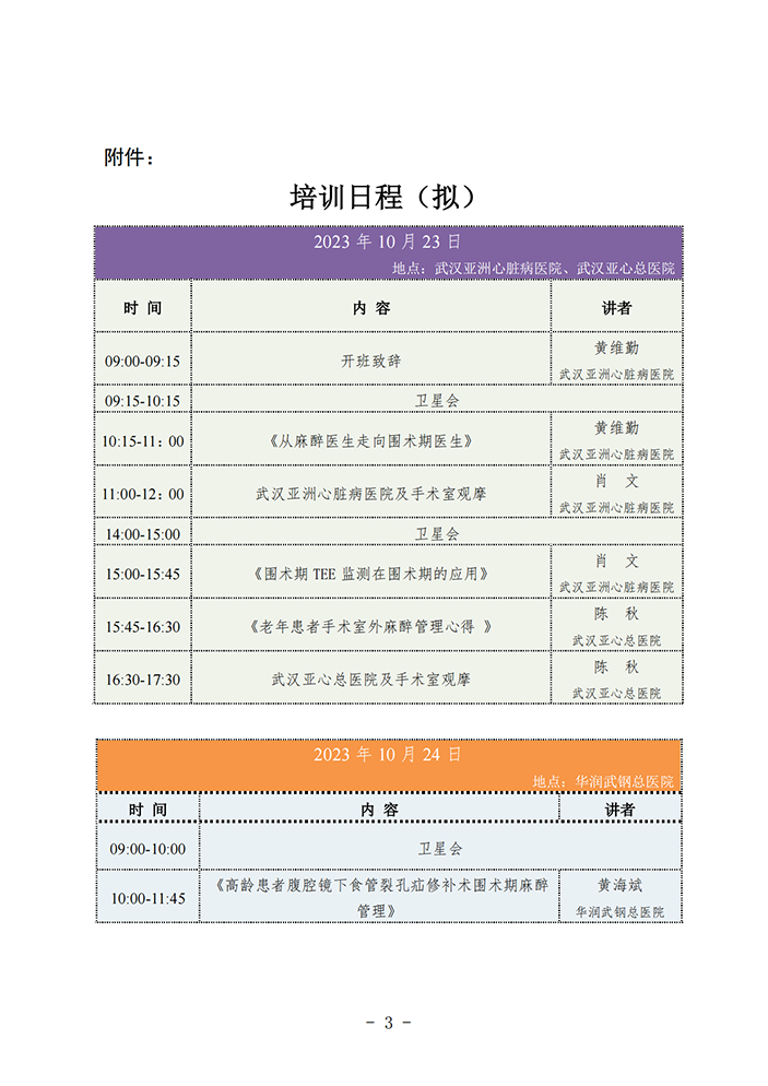 關(guān)于舉辦麻醉科主任培訓(xùn)班的通知（第一輪）